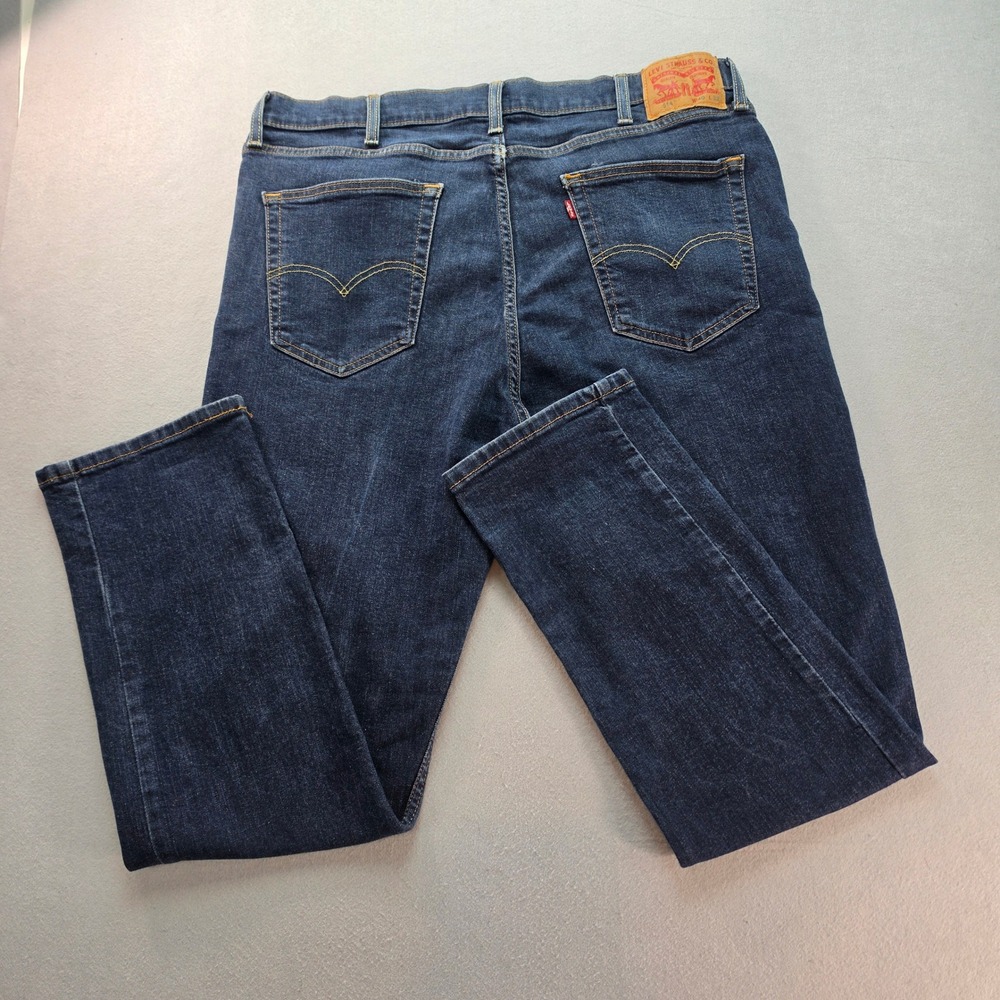 Levis 514 Straight Fit Jeans Mens 40x32 Dark Wash Blue Denim Stretch 00514-1325